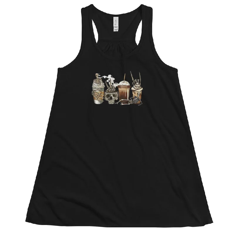 Fall coffee Women's Flowy Racerback Tank