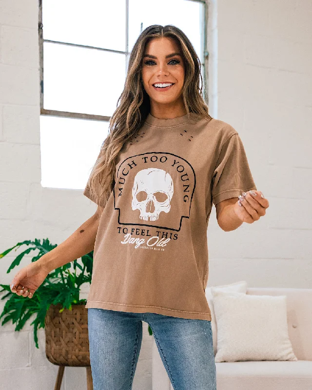 Much Too Young Tan Tee FINAL SALE