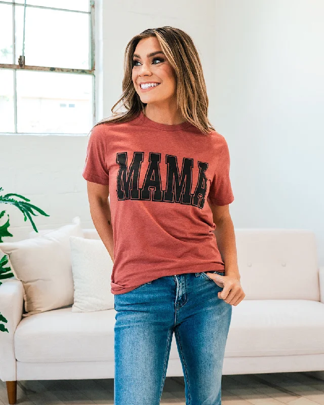 Varsity Mama Tee - Brick FINAL SALE