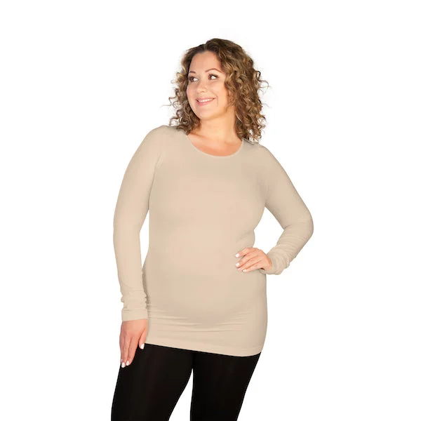 Plus Long Sleeve Crew Neck Tee