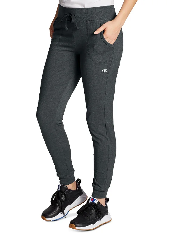 Womens Drawstring Hem Fitness Jogger Pants