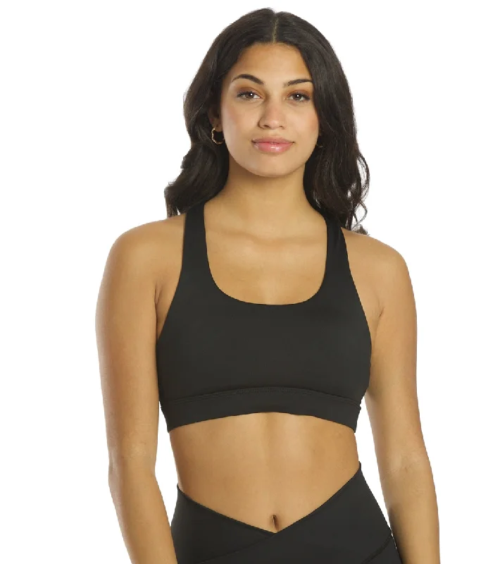 All Fenix Criss Cross Back Yoga Sports Bra Black