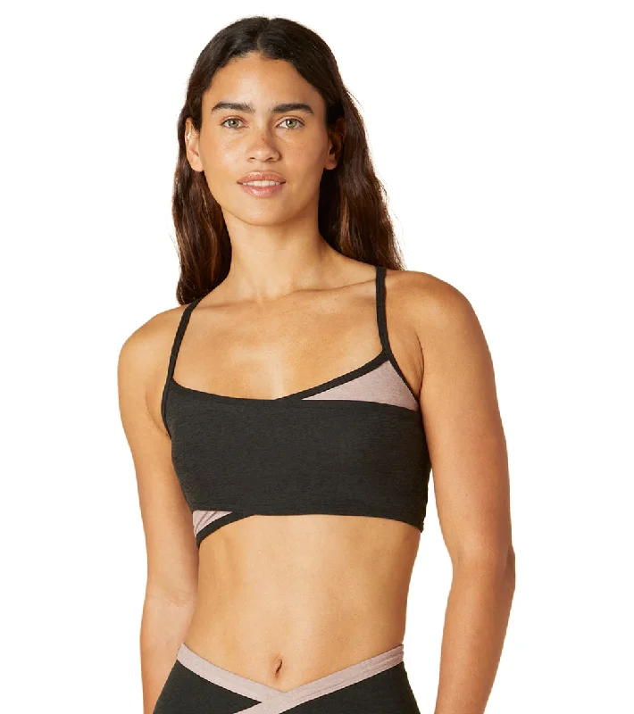 Beyond Yoga Spacedye Blocked At Your Leisure Yoga Sports Bra Darkest Night/Chai Colorblock