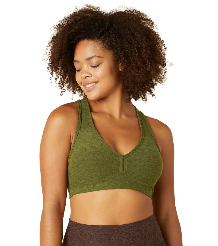 Beyond Yoga Spacedye Lift Your Spirits Yoga Sports Bra Deep Olive Heather