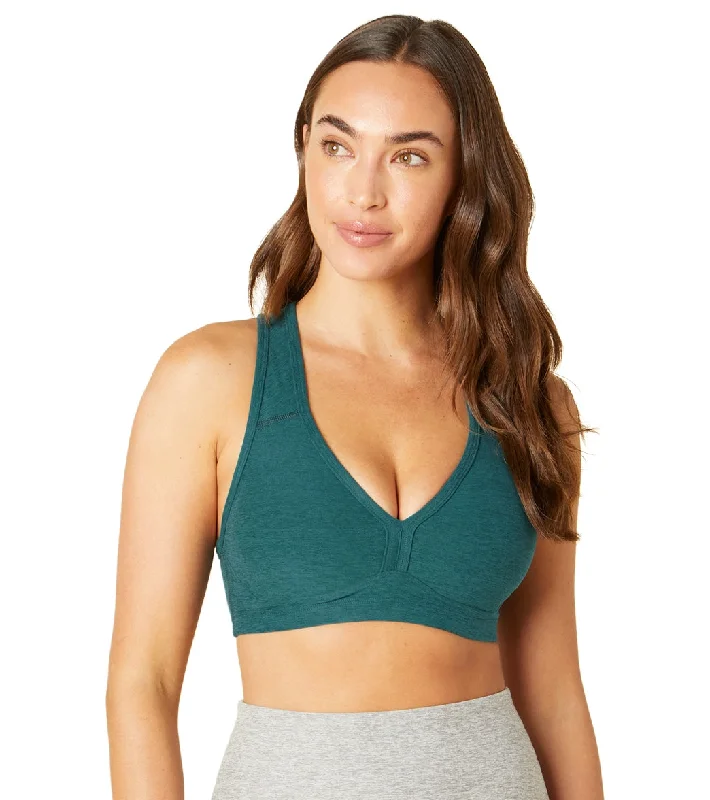 Beyond Yoga Spacedye Lift Your Spirits Yoga Sports Bra Deep Sea Heather