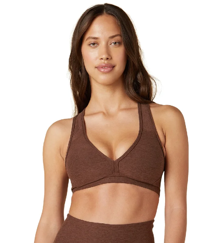 Beyond Yoga Spacedye Lift Your Spirits Yoga Sports Bra Mahogany Brown Heather