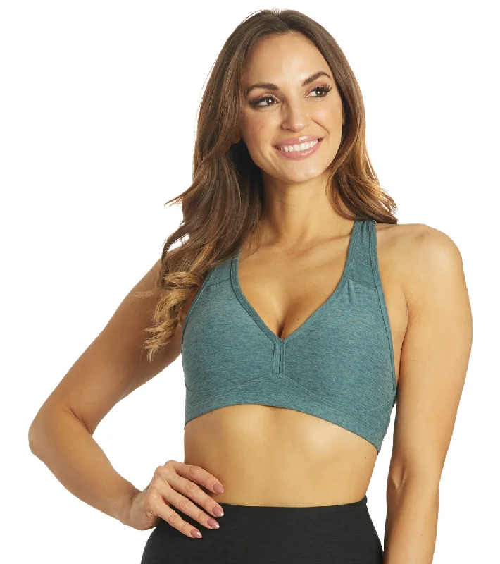 Beyond Yoga Spacedye Lift Your Spirits Yoga Sports Bra Rainforest Blue Heather