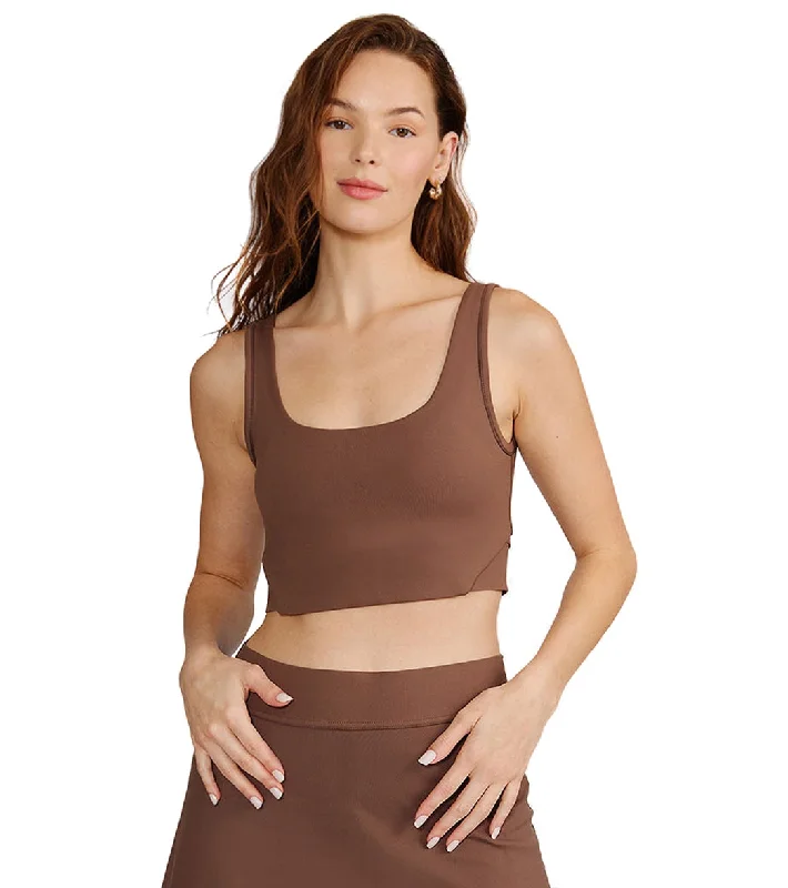 Cream Yoga Sara Bra Tank Mocha