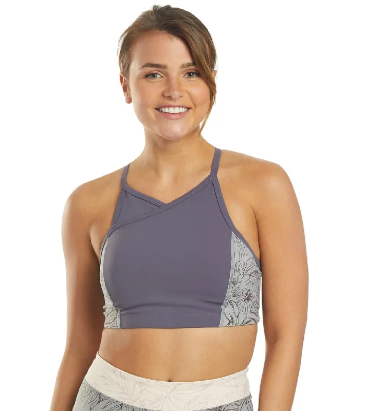 Free People Fired Up Yoga Sports Bra Purple Combo