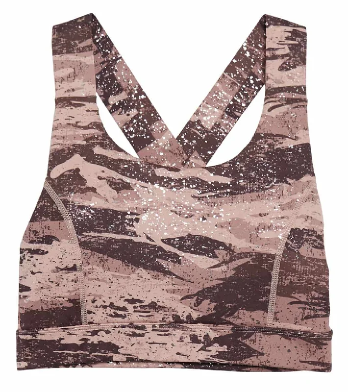 Glyder Full Force Yoga Sports Bra Adobe Rose/Cocoa Distressed Camo