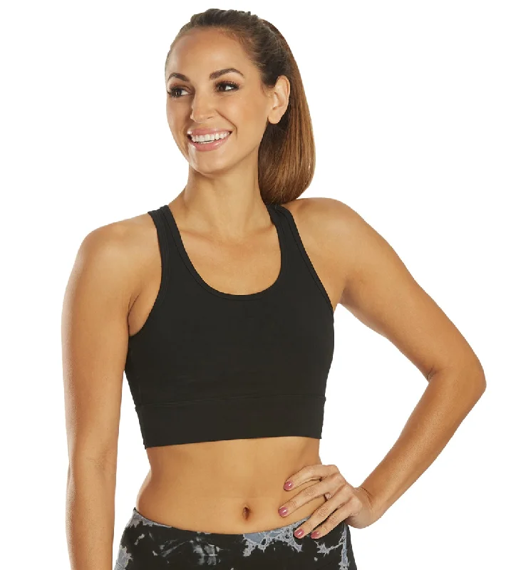 Hard Tail Midi Cutout Yoga Sports Bra Black