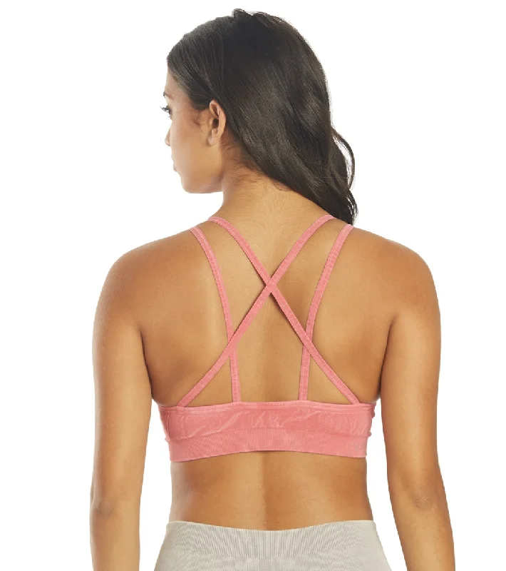 NUX Levitate Seamless Mineral Wash Yoga Sports Bra Berry