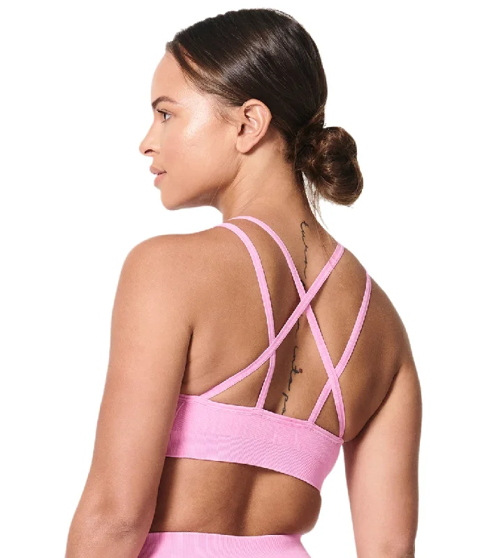 NUX Levitate Seamless Mineral Wash Yoga Sports Bra Knockout Pink