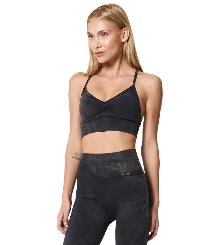 NUX Paloma Mineral Wash Yoga Sports Bra Black Wash