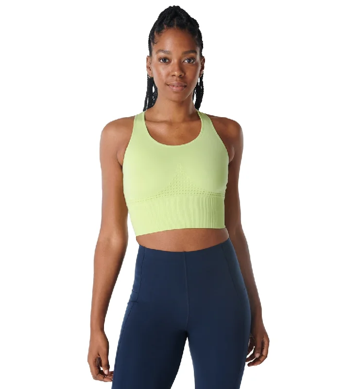 Sweaty Betty Stamina Longline Workout Bra Pomelo Green