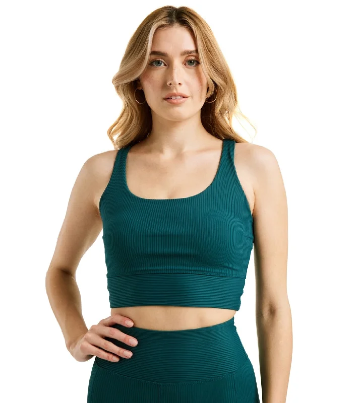 Year of Ours Ribbed Gym Bra Deep Teal